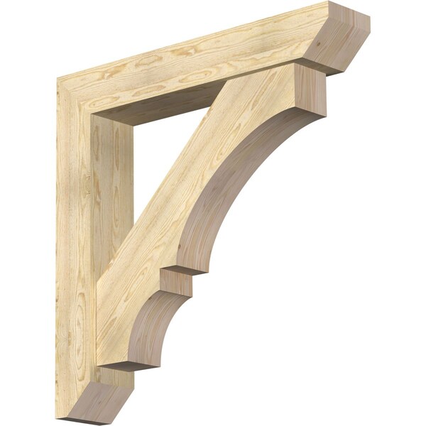 Ekena Millwork Balboa Slat Rough Sawn Bracket w/ Offset Brace, Douglas Fir, 8"W x 44"D x 44"H BKT0806X44X44BOA06RDF - main